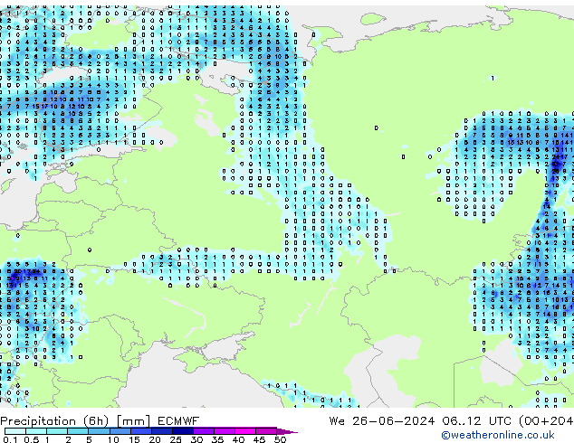 Z500/Rain (+SLP)/Z850 ECMWF  26.06.2024 12 UTC