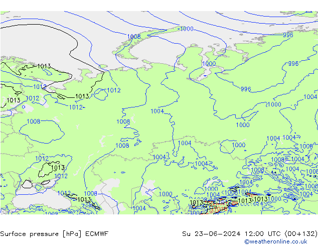 pressão do solo ECMWF Dom 23.06.2024 12 UTC