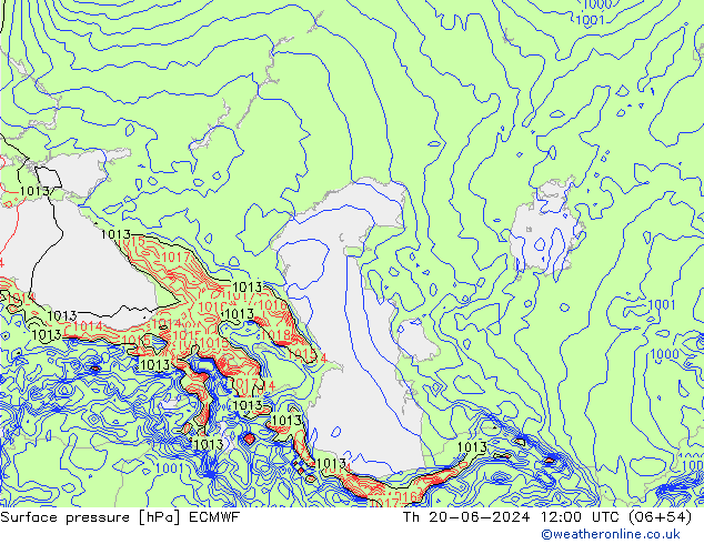 Surface pressure ECMWF Th 20.06.2024 12 UTC