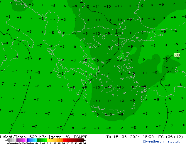 Z500/Regen(+SLP)/Z850 ECMWF di 18.06.2024 18 UTC