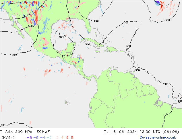 T-Adv. 500 hPa ECMWF Tu 18.06.2024 12 UTC