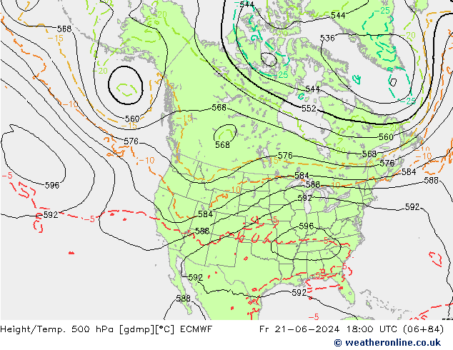 Z500/Rain (+SLP)/Z850 ECMWF Fr 21.06.2024 18 UTC
