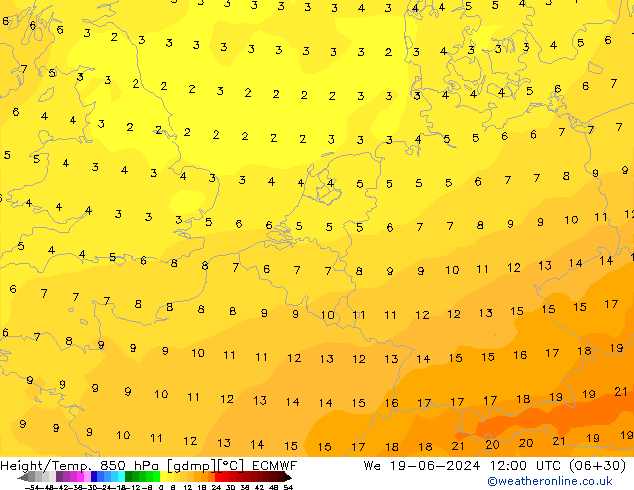 Z500/Regen(+SLP)/Z850 ECMWF wo 19.06.2024 12 UTC