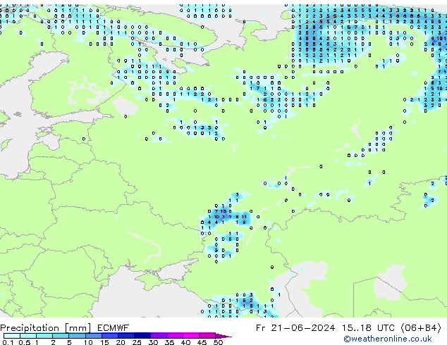Yağış ECMWF Cu 21.06.2024 18 UTC