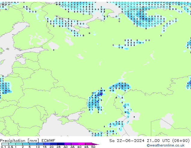 Neerslag ECMWF za 22.06.2024 00 UTC