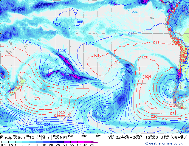 opad (12h) ECMWF so. 22.06.2024 00 UTC