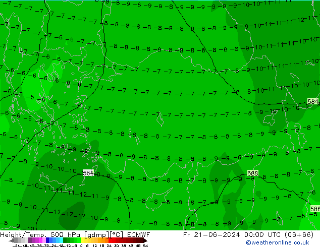 Z500/Rain (+SLP)/Z850 ECMWF Fr 21.06.2024 00 UTC