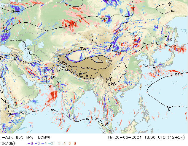 T-Adv. 850 hPa ECMWF Do 20.06.2024 18 UTC