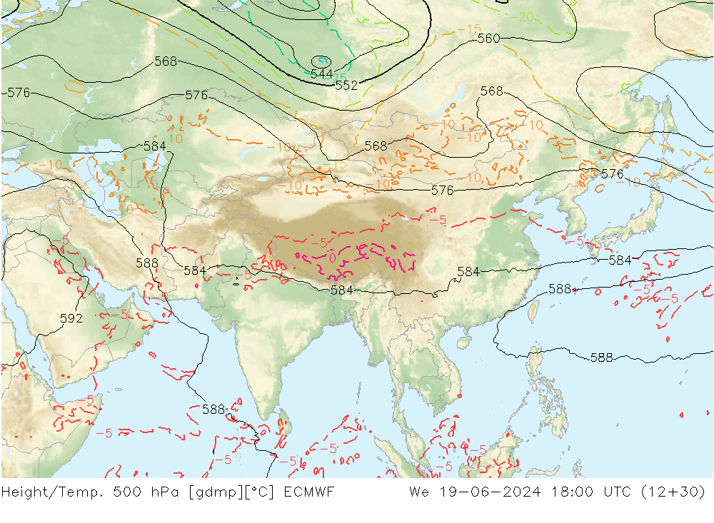 Z500/Rain (+SLP)/Z850 ECMWF We 19.06.2024 18 UTC