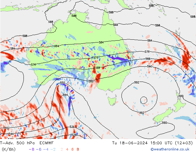 T-Adv. 500 hPa ECMWF  18.06.2024 15 UTC