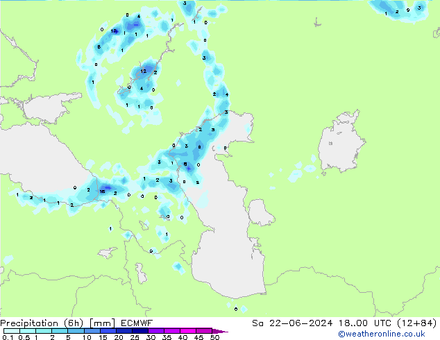 Z500/Rain (+SLP)/Z850 ECMWF Sa 22.06.2024 00 UTC