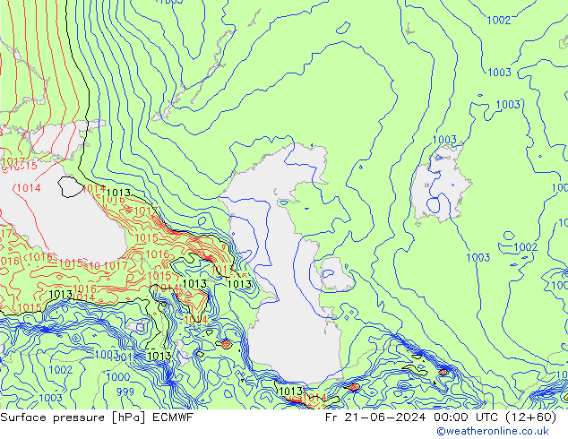 приземное давление ECMWF пт 21.06.2024 00 UTC