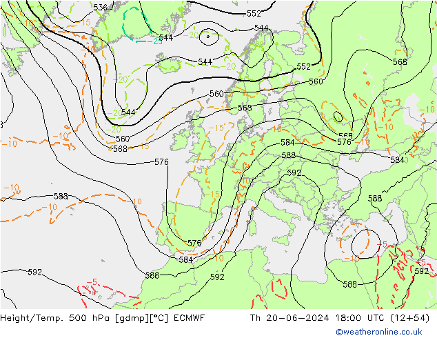 Z500/Rain (+SLP)/Z850 ECMWF Do 20.06.2024 18 UTC
