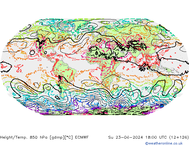 Z500/Rain (+SLP)/Z850 ECMWF dim 23.06.2024 18 UTC