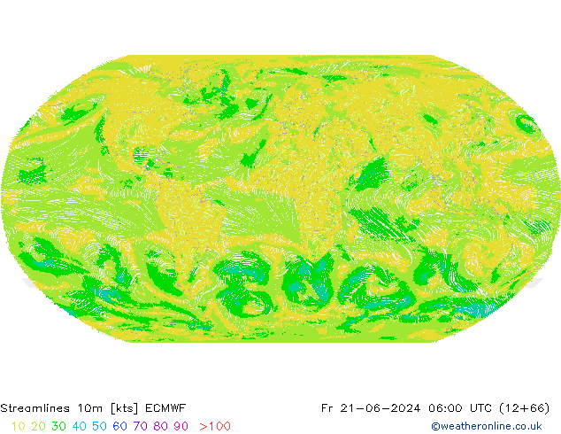 Stromlinien 10m ECMWF Fr 21.06.2024 06 UTC