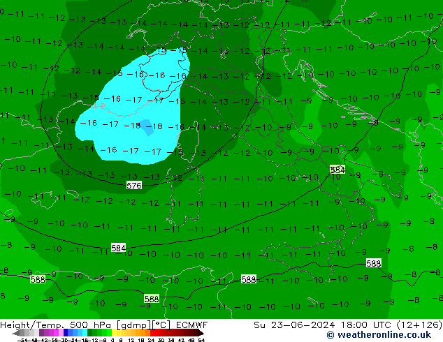 Z500/Rain (+SLP)/Z850 ECMWF Su 23.06.2024 18 UTC