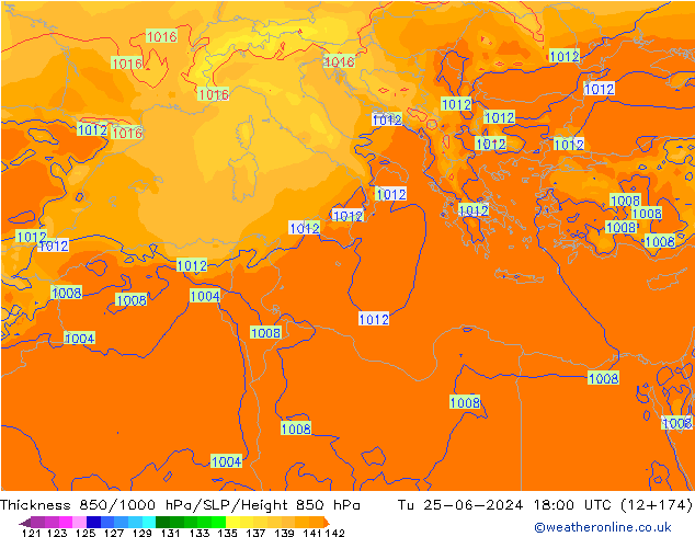 Thck 850-1000 hPa ECMWF  25.06.2024 18 UTC