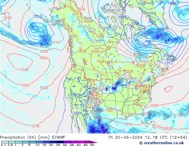 Nied. akkumuliert (6Std) ECMWF Do 20.06.2024 18 UTC