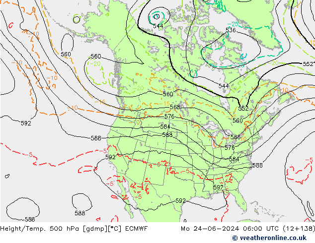 Z500/Rain (+SLP)/Z850 ECMWF lun 24.06.2024 06 UTC