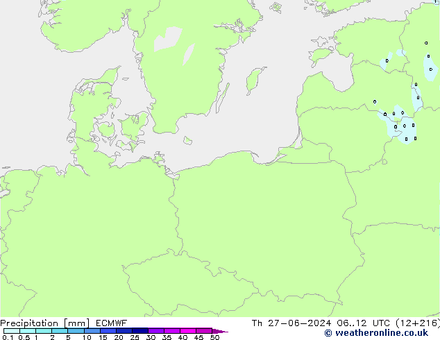 Precipitation ECMWF Th 27.06.2024 12 UTC