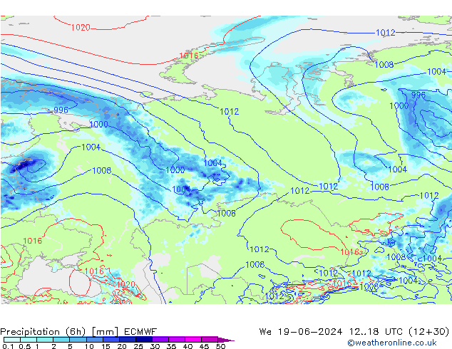 Z500/Rain (+SLP)/Z850 ECMWF mié 19.06.2024 18 UTC