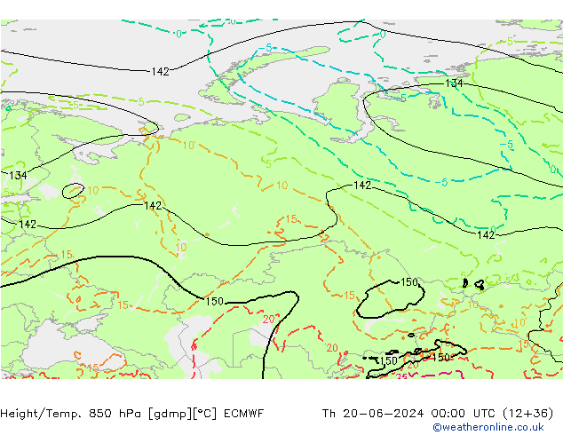 Z500/Yağmur (+YB)/Z850 ECMWF Per 20.06.2024 00 UTC