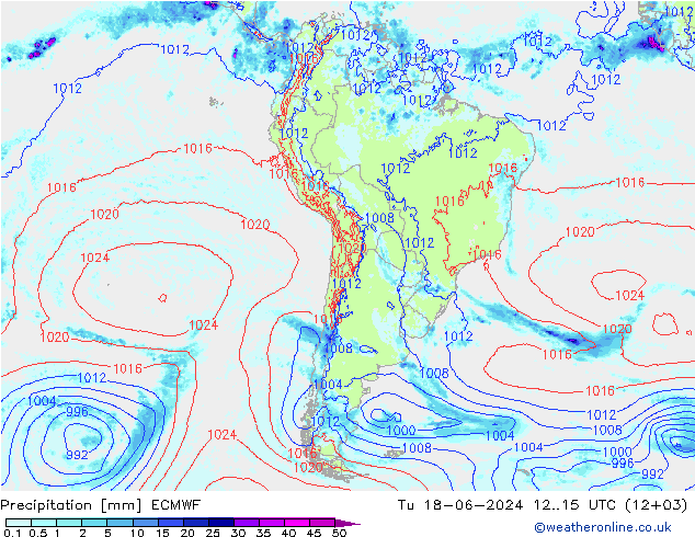 precipitação ECMWF Ter 18.06.2024 15 UTC