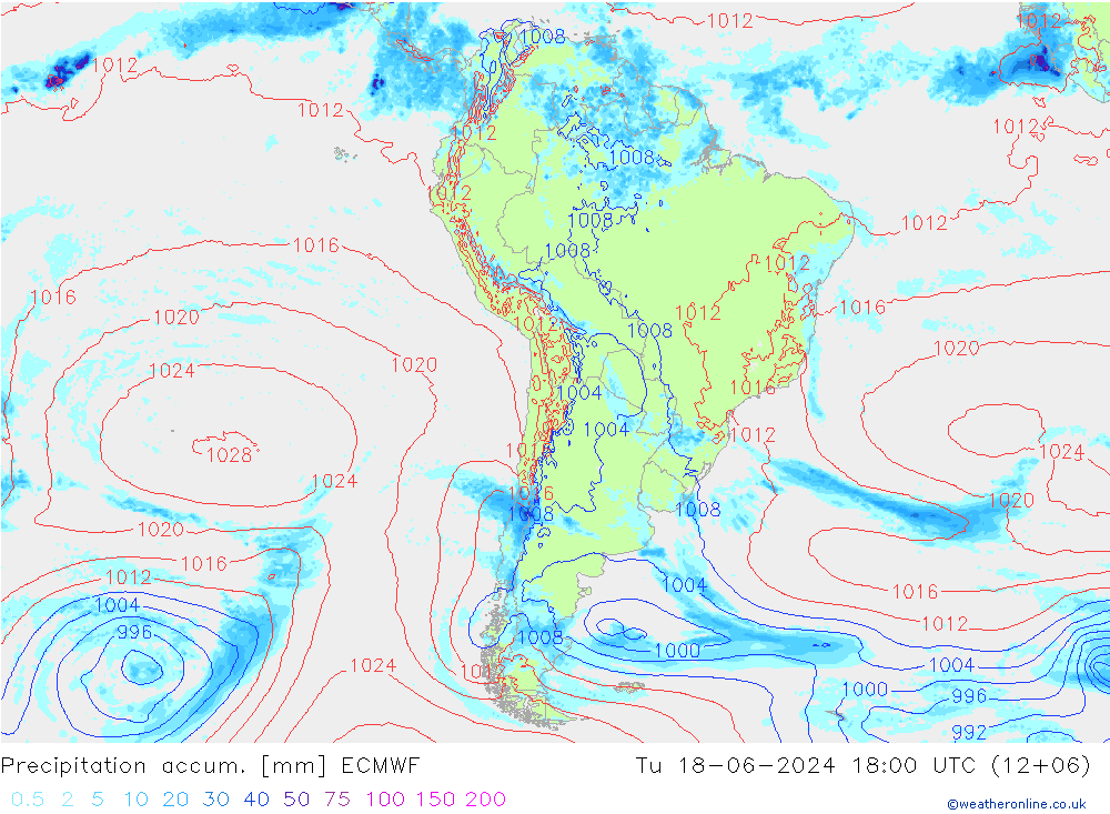 Precipitation accum. ECMWF mar 18.06.2024 18 UTC