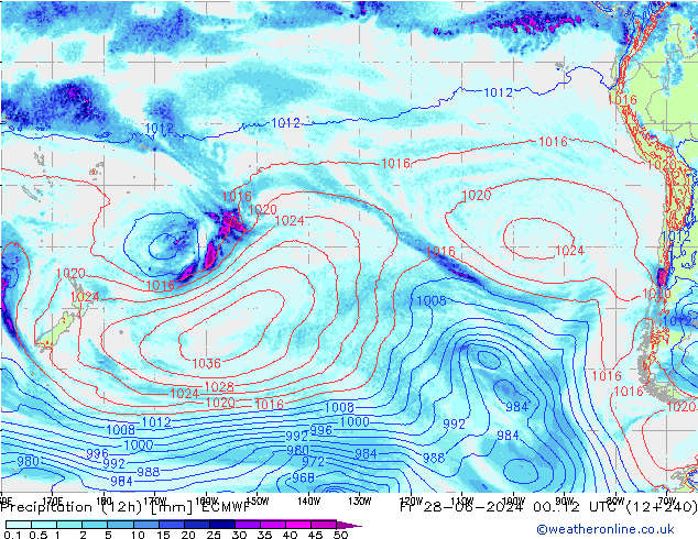 Yağış (12h) ECMWF Cu 28.06.2024 12 UTC