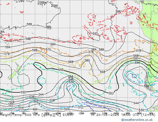 Z500/Rain (+SLP)/Z850 ECMWF jue 20.06.2024 18 UTC