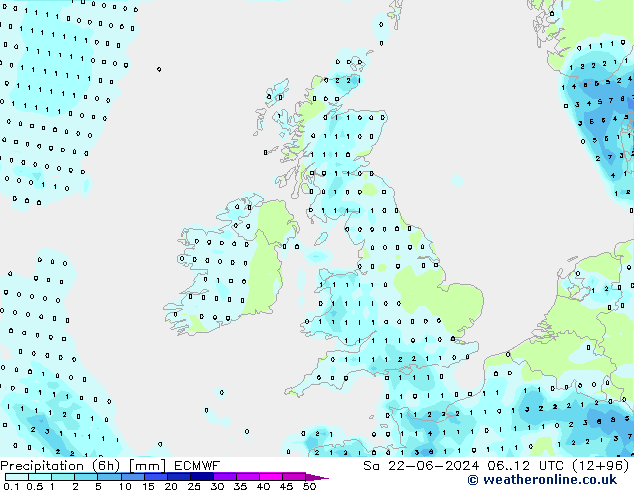 Z500/Rain (+SLP)/Z850 ECMWF So 22.06.2024 12 UTC