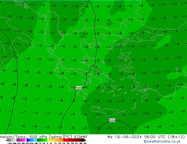 Z500/Regen(+SLP)/Z850 ECMWF wo 19.06.2024 06 UTC