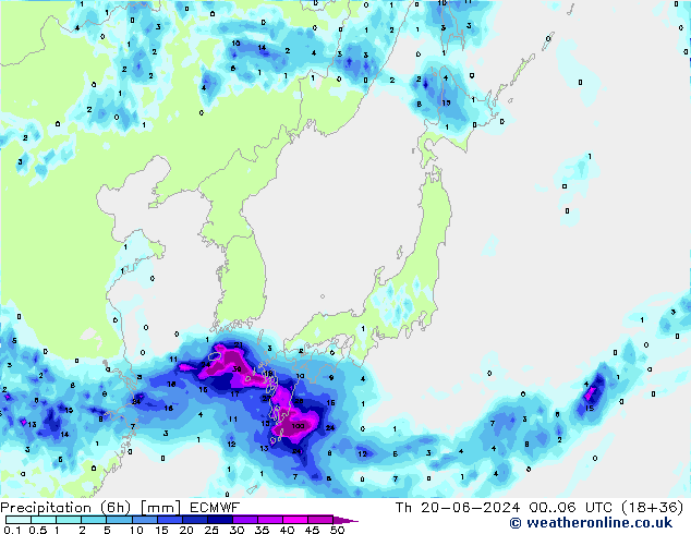 Z500/Rain (+SLP)/Z850 ECMWF Th 20.06.2024 06 UTC