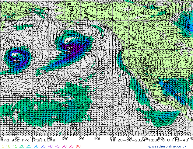 Yağış 6sa/Rüz. 10m/950 ECMWF Per 20.06.2024 18 UTC