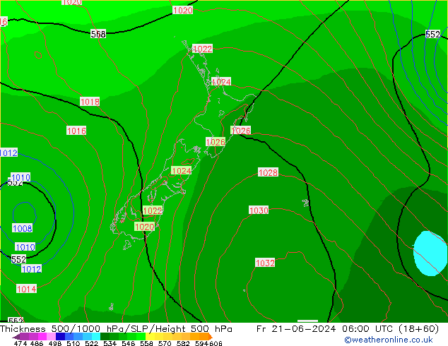 Thck 500-1000hPa ECMWF Fr 21.06.2024 06 UTC