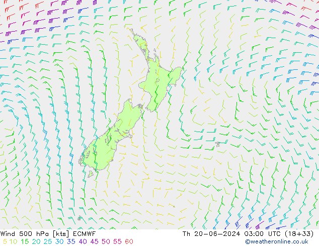 Wind 500 hPa ECMWF Th 20.06.2024 03 UTC