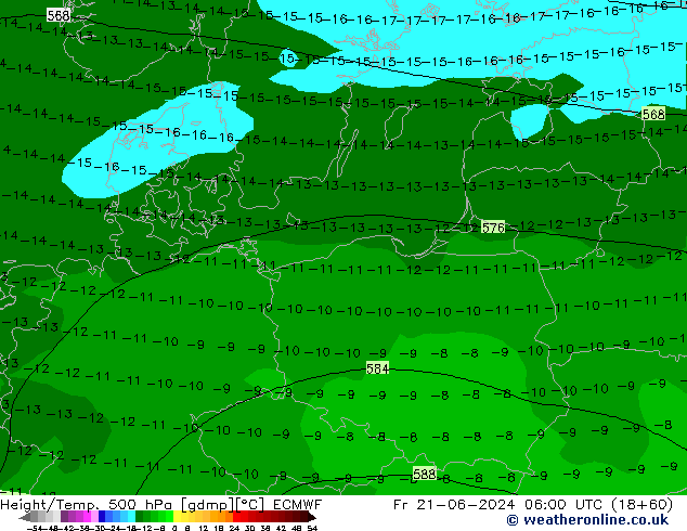 Z500/Regen(+SLP)/Z850 ECMWF vr 21.06.2024 06 UTC