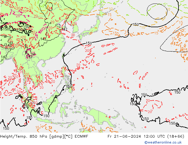 Z500/Regen(+SLP)/Z850 ECMWF vr 21.06.2024 12 UTC