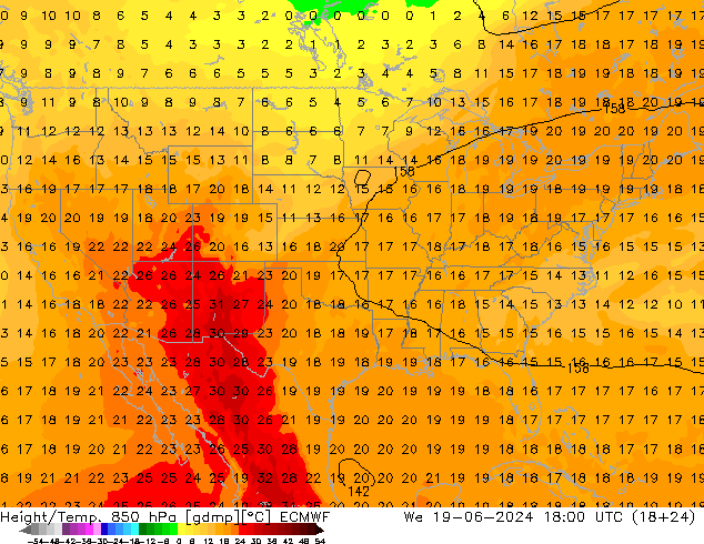 Z500/Rain (+SLP)/Z850 ECMWF We 19.06.2024 18 UTC