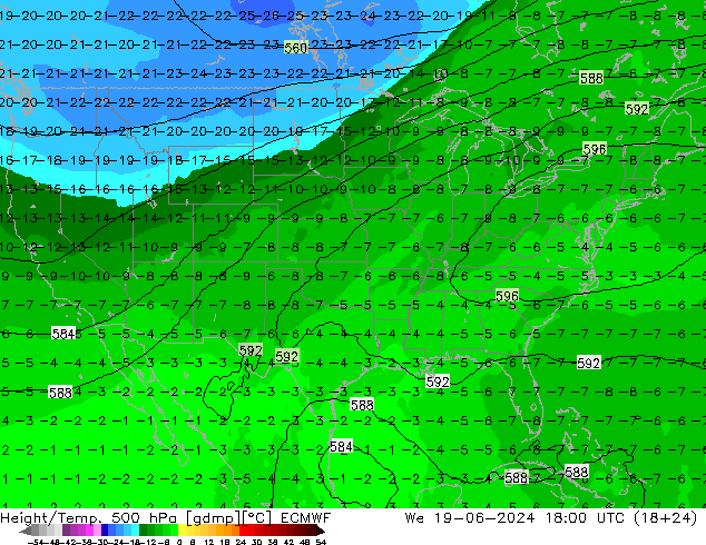 Z500/Rain (+SLP)/Z850 ECMWF We 19.06.2024 18 UTC