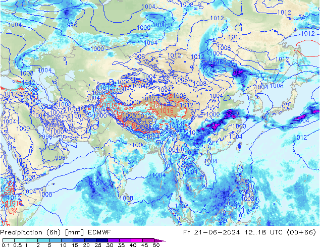 Z500/Rain (+SLP)/Z850 ECMWF пт 21.06.2024 18 UTC