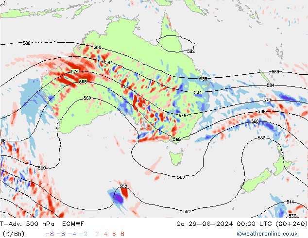 T-Adv. 500 hPa ECMWF Sa 29.06.2024 00 UTC