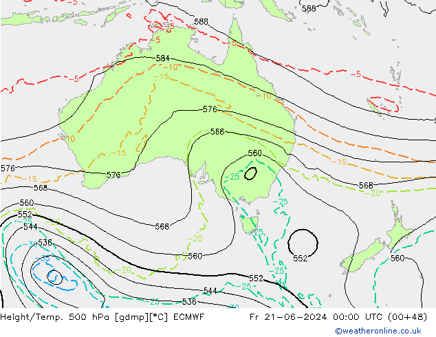 Z500/Rain (+SLP)/Z850 ECMWF vie 21.06.2024 00 UTC