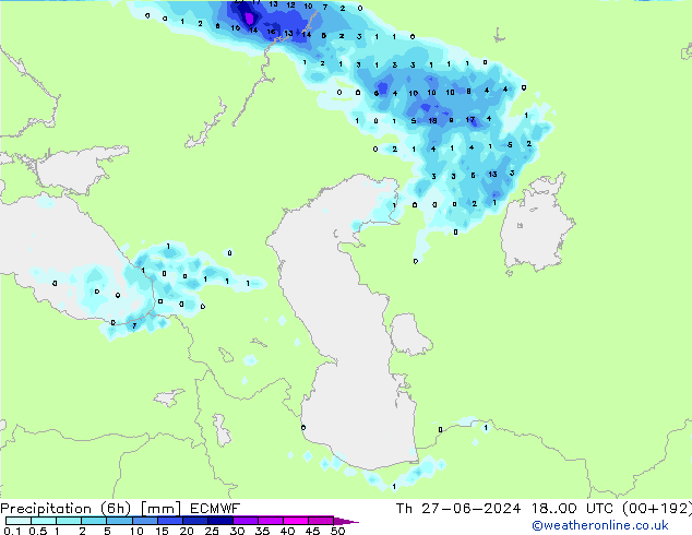 Z500/Yağmur (+YB)/Z850 ECMWF Per 27.06.2024 00 UTC