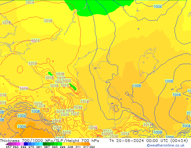 Thck 700-1000 hPa ECMWF  20.06.2024 00 UTC