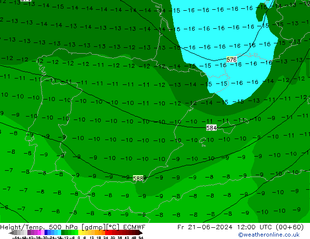 Z500/Rain (+SLP)/Z850 ECMWF ven 21.06.2024 12 UTC