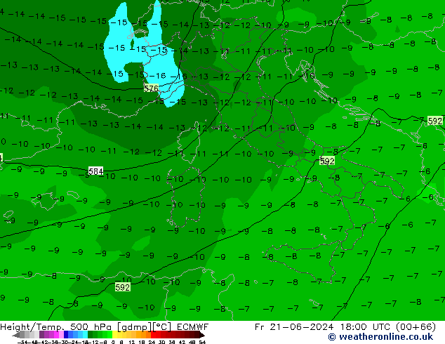 Z500/Rain (+SLP)/Z850 ECMWF ven 21.06.2024 18 UTC