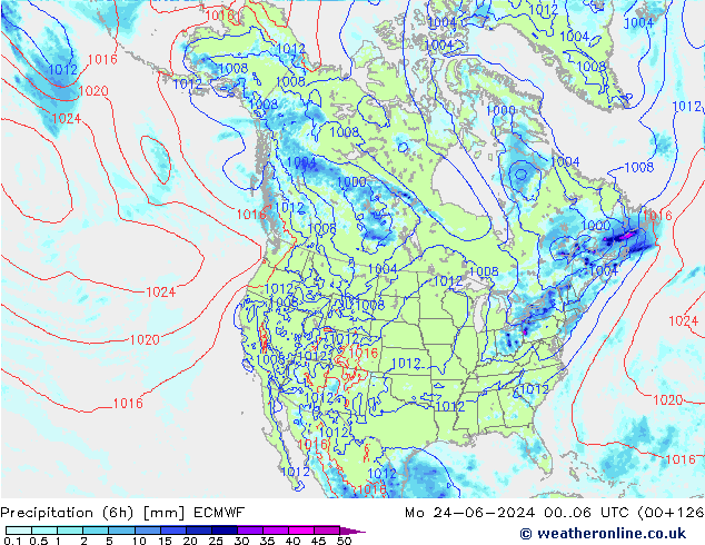 Z500/Rain (+SLP)/Z850 ECMWF lun 24.06.2024 06 UTC