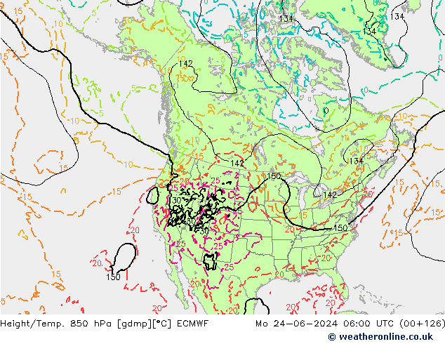 Z500/Rain (+SLP)/Z850 ECMWF lun 24.06.2024 06 UTC