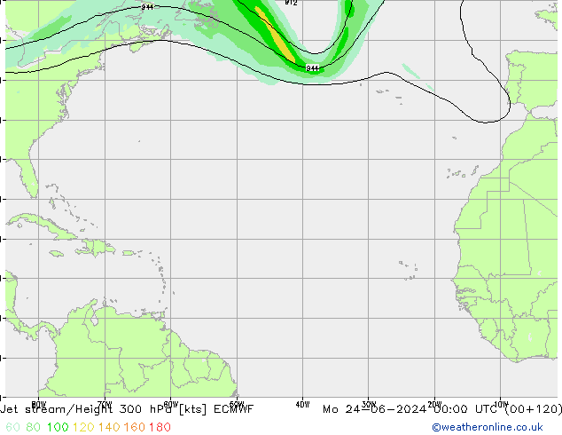 Jet stream ECMWF Seg 24.06.2024 00 UTC